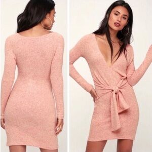 FREE PEOPLE Ginger/Peach Cozy Sweater Dress EUC Size Medium